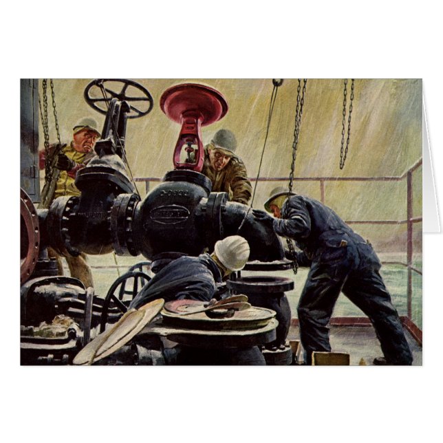 Vintage Business, Oil Platform on the Ocean (Front Horizontal)