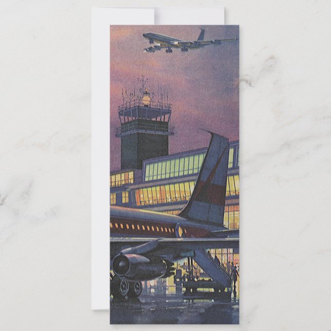 Vintage Business Passengers on Airplane at Airport (Front)