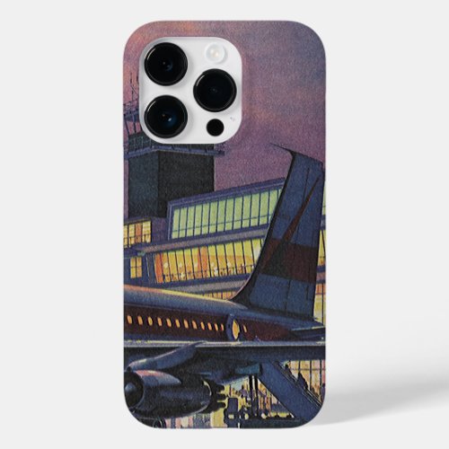 Vintage Business Passengers on Airplane at Airport Case_Mate iPhone 14 Pro Case