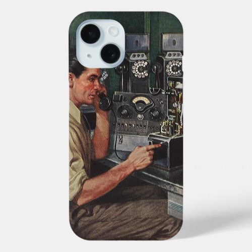 Vintage Business Pay Phone Telephone Repairman iPhone 15 Case