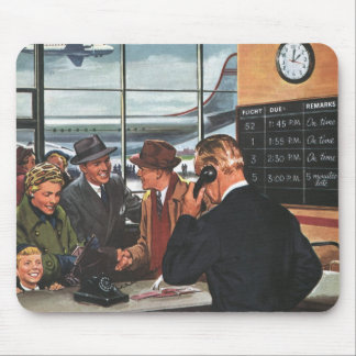 Vintage Business, People at Airline Counter Mouse Pad