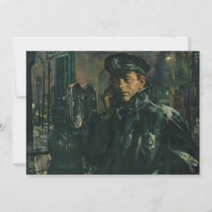 Vintage Business, Policeman on Emergency Telephone Invitation