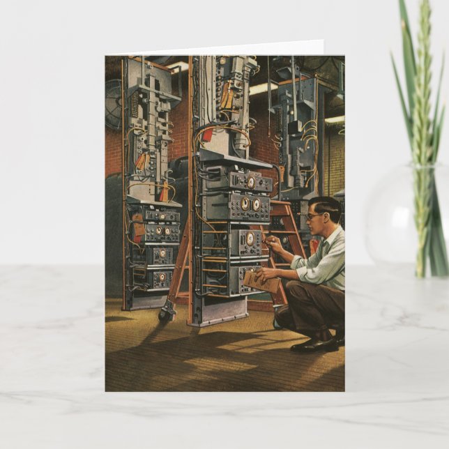 Vintage Business Radio Technician Fixing Equipment Card (Front)