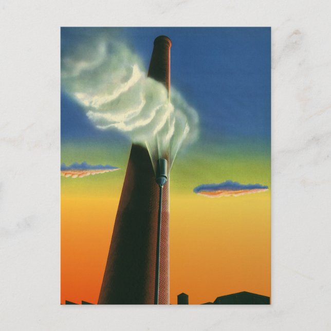 Vintage Business, Steam Whistle Factory Sunrise Postcard (Front)