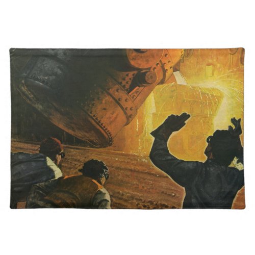Vintage Business Steel Manufacturing Industry Cloth Placemat