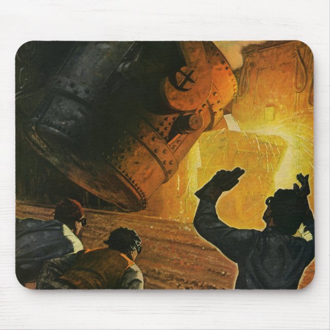 Vintage Business, Steel Manufacturing Industry Mouse Pad (Front)