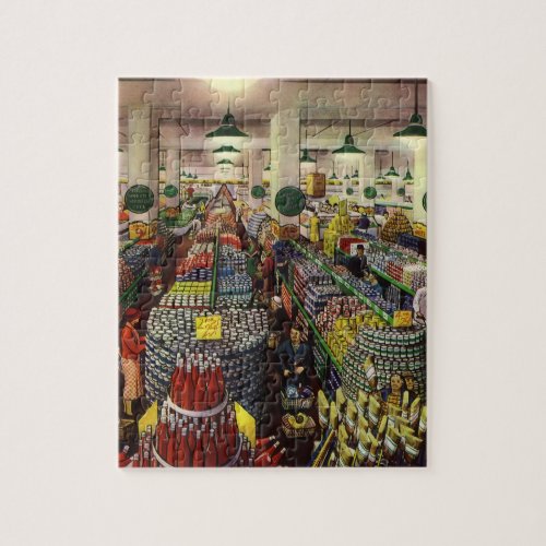 Vintage Business Supermarket Food and Beverages Jigsaw Puzzle