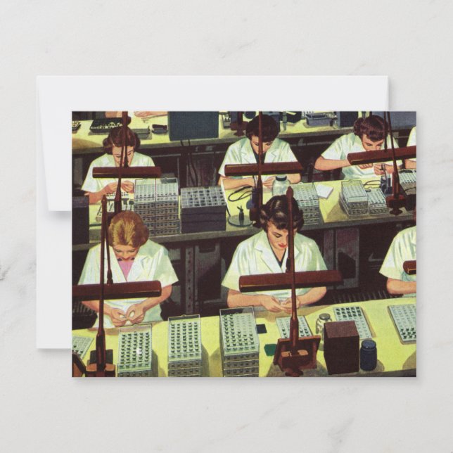 Vintage Business, Telephone Assembly Line Workers (Front)