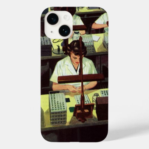 Vintage Business Telephone Assembly Line Workers Case_Mate iPhone 14 Case