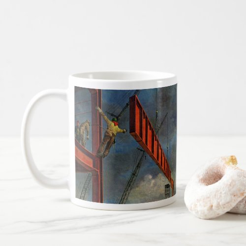 Vintage Business Workers on Steel Construction Coffee Mug