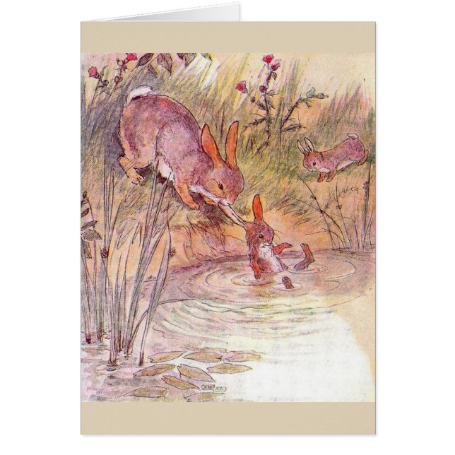 Vintage - Busy Mother Bunny, Cards (Front)