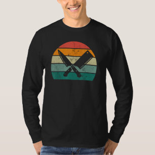 Vintage Butcher  with Knives Distressed Butcher T-Shirt