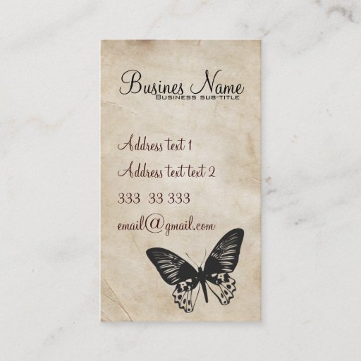 Customizable VINTAGE BUTTERFLIE Business Card