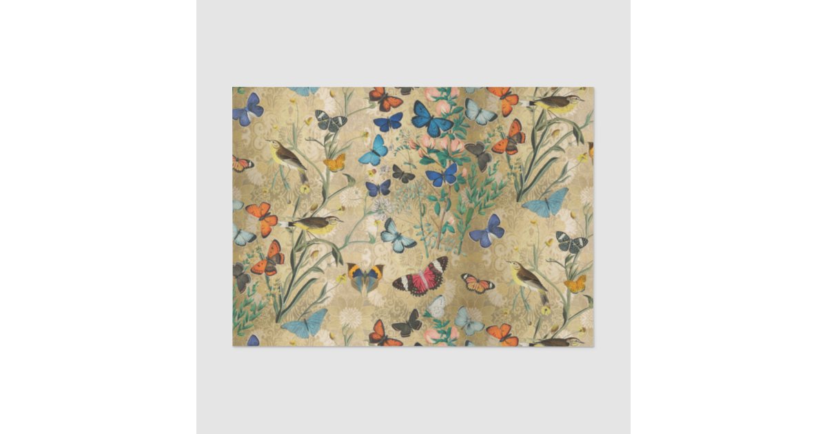 Vintage Butterflies and Decoupage Tissue Paper | Zazzle