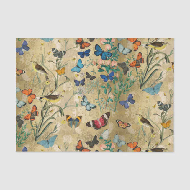 Vintage Butterflies and Decoupage Tissue Paper | Zazzle