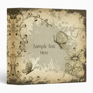 Vintage Butterflies and Flowers Binder
