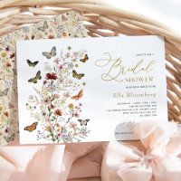 Vintage Butterflies Boho Wildflower Bridal Shower