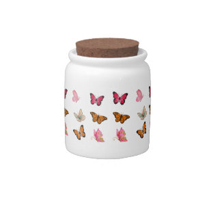 Vintage Butterflies – Colorful Entomology Illustra Candy Jar