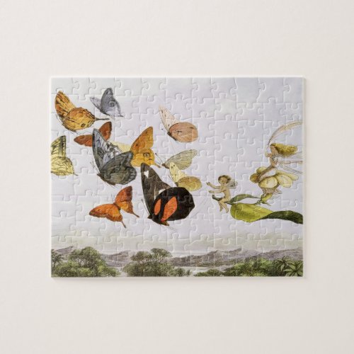 Vintage Butterflies  Fairy Old Illustration Art Jigsaw Puzzle