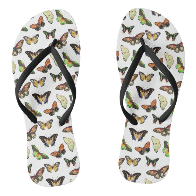 Vintage Butterflies Flip Flops (Footbed)