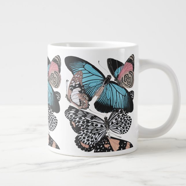 Vintage Butterflies Giant Coffee Mug (Right)