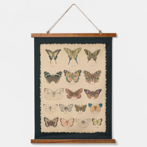 Vintage Butterflies Illustration Ephemera Wall Art