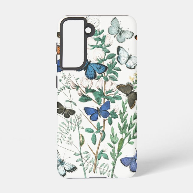 Vintage Butterflies Illustration Samsung Galaxy Case (Back)
