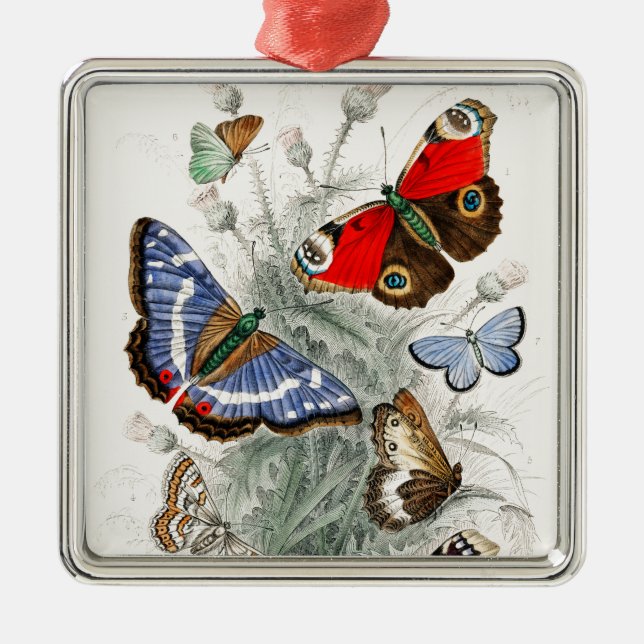 Vintage Butterflies Metal Ornament (Front)