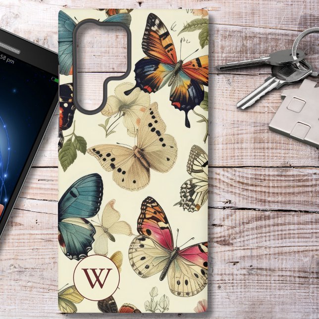Vintage Butterflies Monogram  Samsung Galaxy Case (Creator Uploaded)