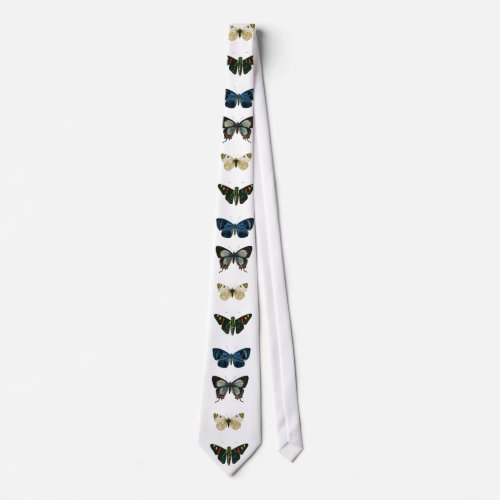 Vintage Butterflies Moths Old Illustration Art Neck Tie