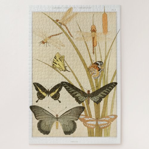 Vintage Butterflies Papillons Illustration Art Jigsaw Puzzle