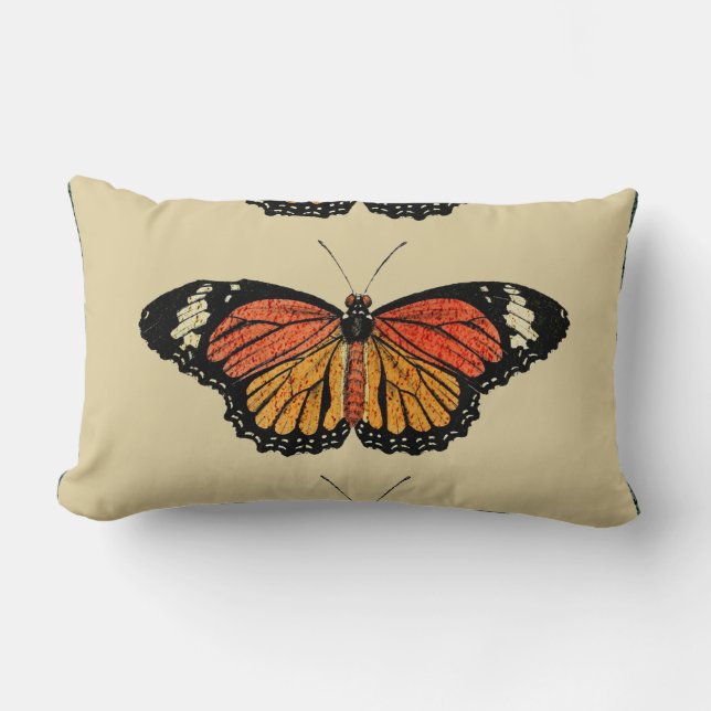 Vintage Butterflies Spring Beautiful Nature Cute Lumbar Pillow (Front)