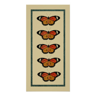 Vintage Butterflies Spring Beautiful Nature Cute Poster
