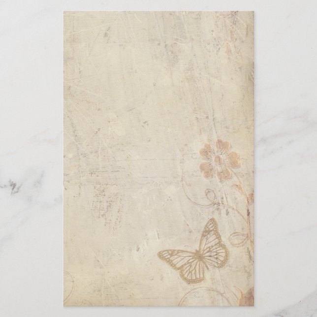 Vintage Butterflies Stationery (Front)