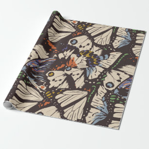 Vintage butterflies surface pattern. Colourful, t Wrapping Paper