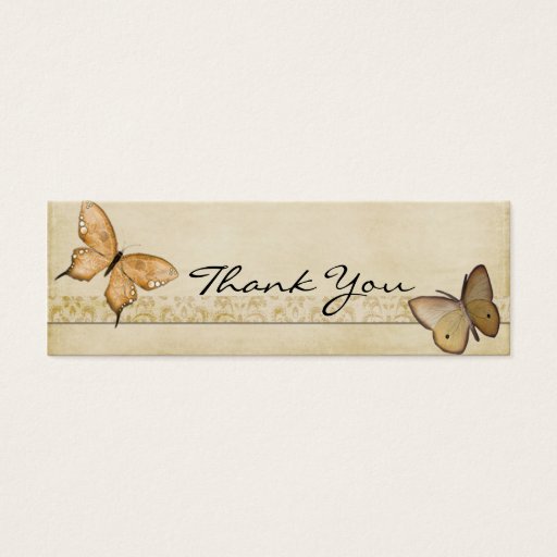 Customizable Vintage Butterflies Thank You Note Business Card
