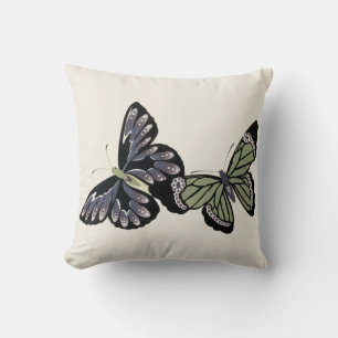 Vintage Butterflies Throw Pillow