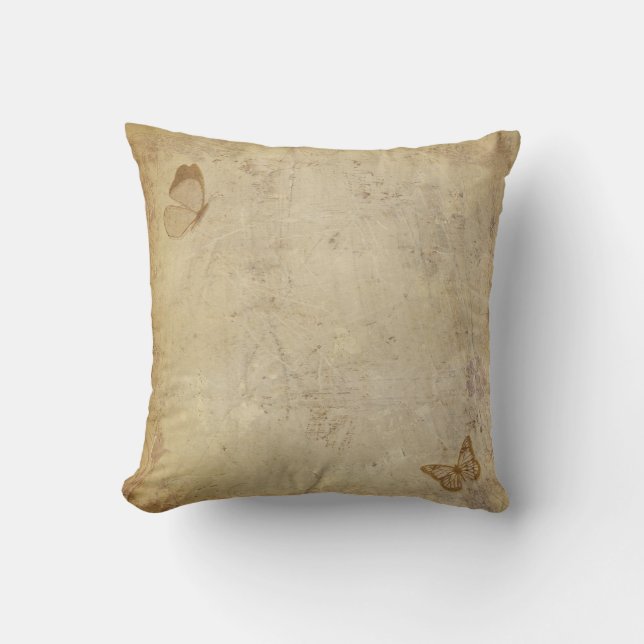 Vintage Butterflies Throw Pillow (Front)