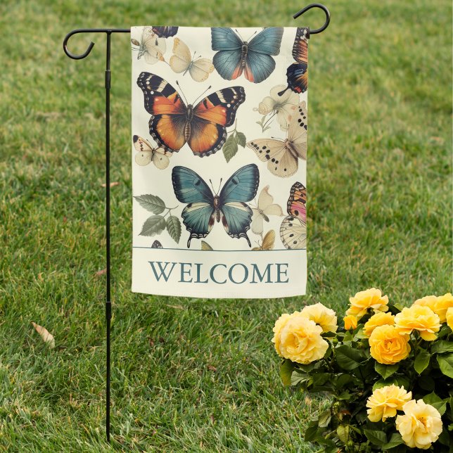 Vintage Butterflies Welcome  Garden Flag (Creator Uploaded)