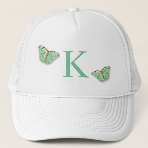 Vintage Butterflies with Any Monogram Trucker Hat