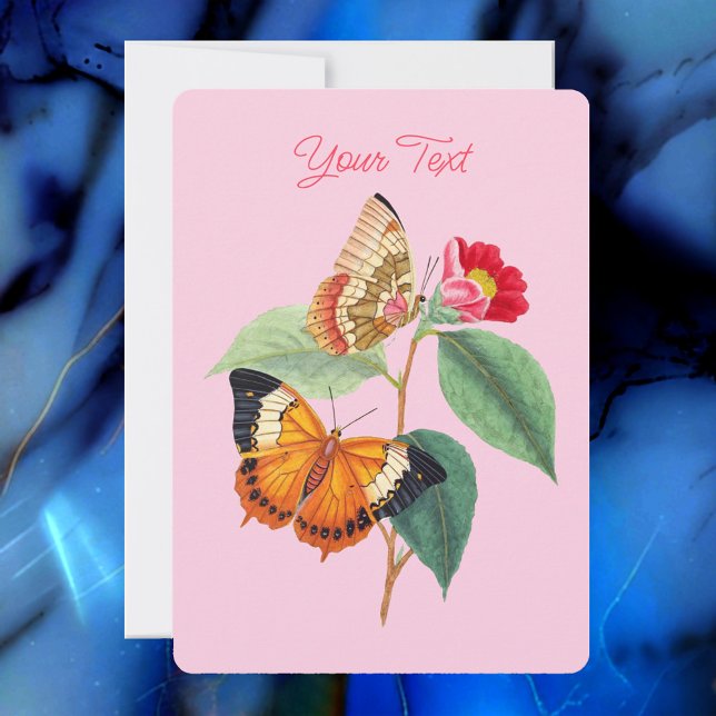 Vintage Butterflies, Your Text & Message Invitation (Creator Uploaded)