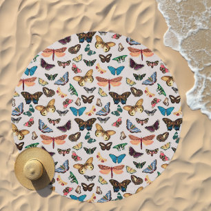 Vintage butterfly Aesthetic Beach Towel