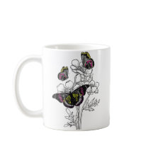 Vintage butterfly , aesthetic flowers