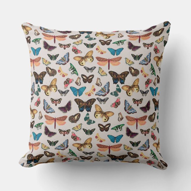 Vintage butterfly Aesthetic Throw Pillow (Front)