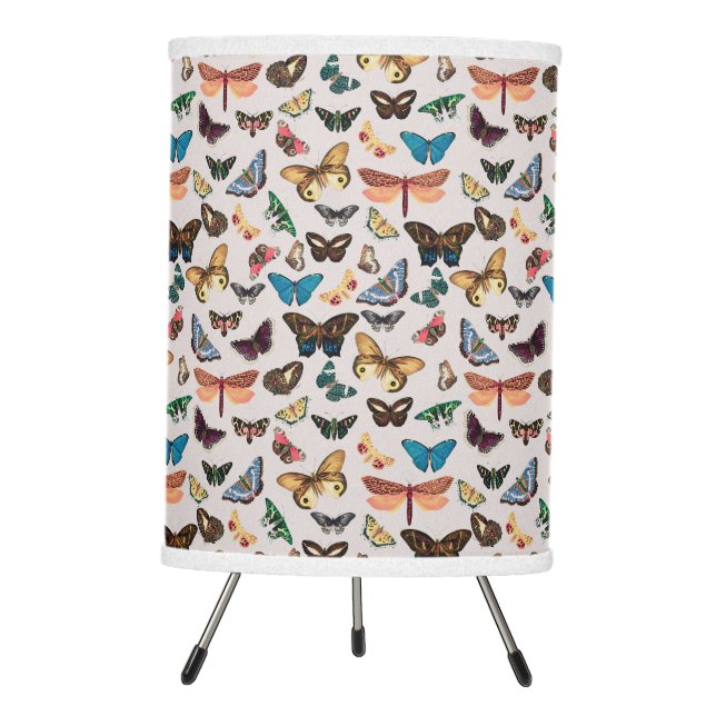 Vintage butterfly Aesthetic Tripod Lamp (Front)