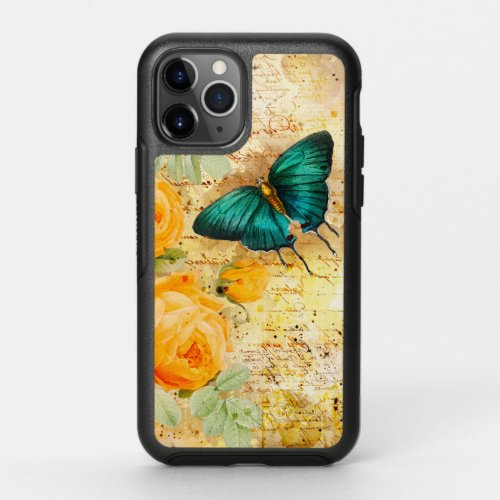 Vintage Butterfly and Roses OtterBox Symmetry iPhone 11 Pro Case