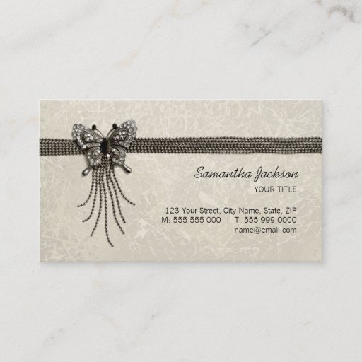 Customizable Vintage Butterfly Jewelry business card
