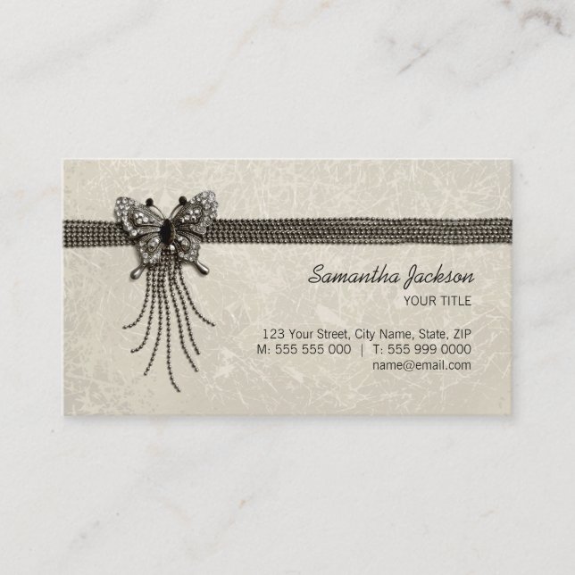 Vintage Butterfly Antique Jewelry business card (Front)
