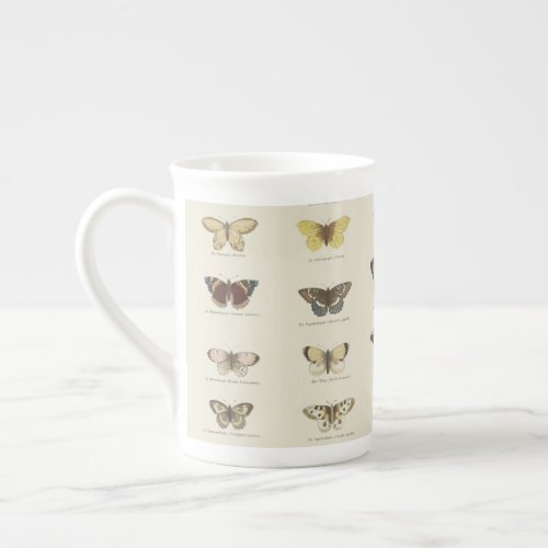 Vintage Butterfly Art Bone China Mug