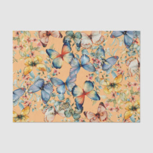 Vintage Butterfly Beautiful Peach Decoupage  Tissue Paper